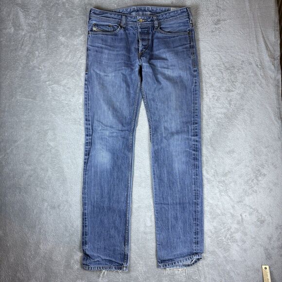 Diesel Jeans 32x34 (Fits 34x34) Blue Turbo Koolter Slim Tapered Button Fly - Picture 1 of 8